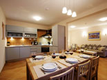 Kitchen and dining room in villa with pool for rent in Hvar town in Dalmatia - Croatia