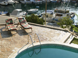 Pool detail in the old Dalmatian stone villa in Sumartin on Island of Brač Croatia