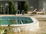 Pool detail in the old Dalmatian stone villa in Sumartin on Island of Brač Croatia