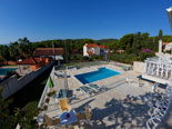 Pool area in Dalmatian stone holiday rental villa in Sumartin on Brač Island 