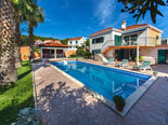 Pool area in holiday villa for rent in Sumartin on Brač Island in Dalmatia in Croatia