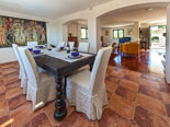 Dining and living room in rental villa with pool in Sumartin on Brač Island in Dalmatia in Croatia