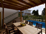 Outdoor dining area in the holiday villa with pool in Hvar Dalmatia Croatia