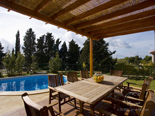 Outdoor dining area in the holiday villa with pool in Hvar Dalmatia Croatia