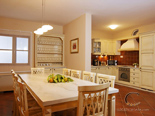 Dining room and the kitchen in the holiday villa with pool in Hvar Dalmatia Croatia