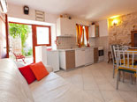 Kitchen, living and dining room in Brač rental villa 