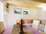 Dining and living room in the traditional old stone house for rent in Dubrovnik