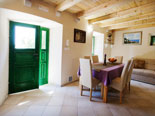 Another view on dining and living room in the traditional old stone house for rent in Dubrovnik