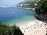 Nearby beach with the view on old Dubrovnik city core