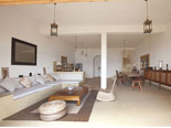 Living room, kitchen and dining room in the seaside rental villa on Brač Island