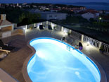 View from terrace of the modern villa with pool in Sumartin on Brac island Dalmatia Croatia