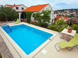 Pool area in the Brač vacation villa