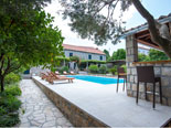 View on the 16th century Dubrovnik villa from the pool area corner