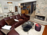 Living room, dining room and the kitchen in the background in the Hvar holiday villa