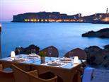 Table at the beach in five star hotel Excelsior in Dubrovnik