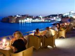 Terrace of five star hotel Excelsior with great view on Dubrovnik city walls
