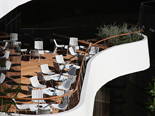 Terrace in the luxury and design hotel Lone in Rovinj Istria Croatia