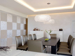 White Presidential suite dining room at the five stars Kempinski Hotel Adriatic Istria Croatia