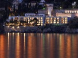 View on luxury Hotel Villa Dubrovnik from the sea by night