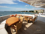 Stern deck on the luxury yacht for charter 6 cabins / sleeps 12 with home port in Zadar