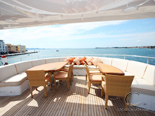 Stern deck on the luxury yacht for charter 6 cabins / sleeps 12 with home port in Zadar