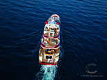 Aerial photo of the Exclusive and Luxury Super Yacht for Charter in Croatia