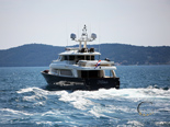 From the stern of the Navetta 30 Custom Line a luxury yacht charter in Croatia 