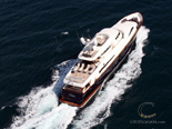 Aerial shot of the Navetta 30 Custom Line a luxury yacht charter in Croatia 